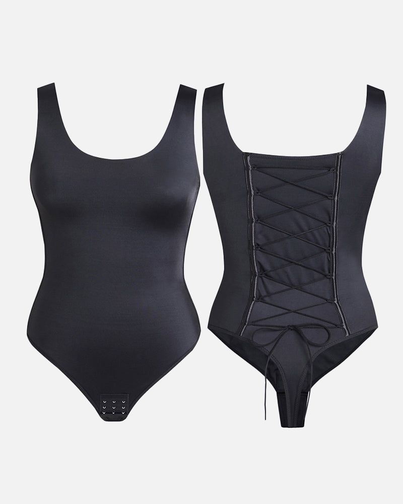 Women's Sexy Back Lace-up Seamless Tummy Control Bodysuit